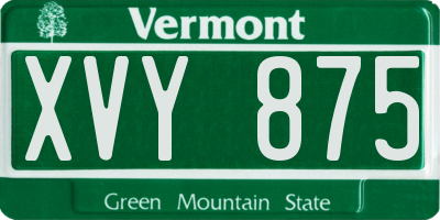 VT license plate XVY875
