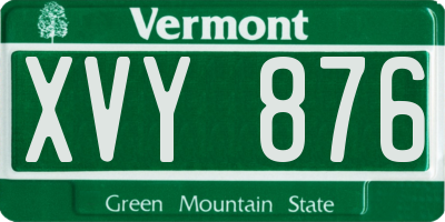 VT license plate XVY876