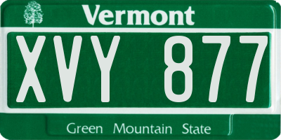 VT license plate XVY877