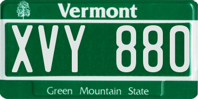 VT license plate XVY880