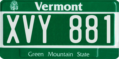 VT license plate XVY881