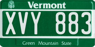 VT license plate XVY883