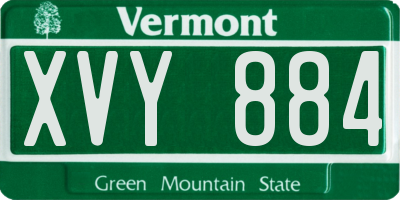 VT license plate XVY884