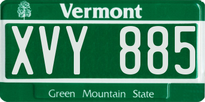VT license plate XVY885