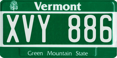 VT license plate XVY886