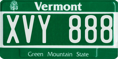 VT license plate XVY888