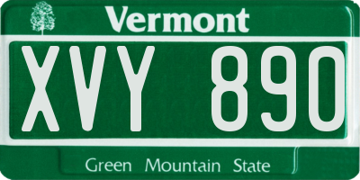 VT license plate XVY890