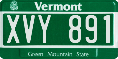 VT license plate XVY891