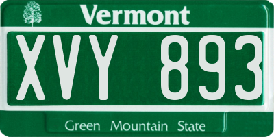 VT license plate XVY893