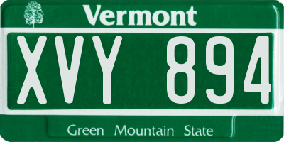 VT license plate XVY894