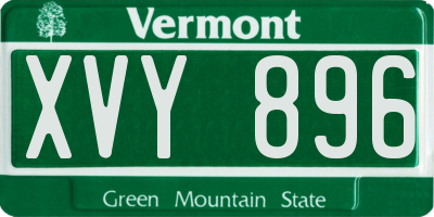 VT license plate XVY896