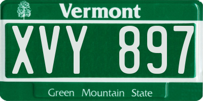 VT license plate XVY897