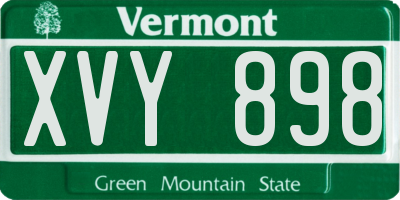 VT license plate XVY898