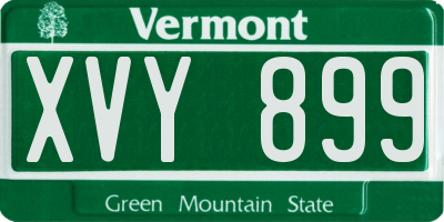 VT license plate XVY899
