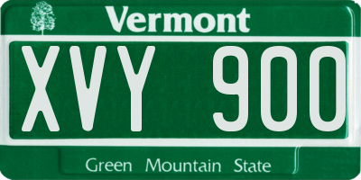 VT license plate XVY900