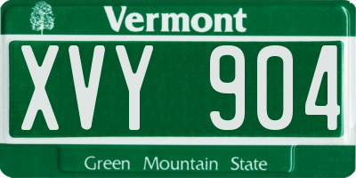 VT license plate XVY904