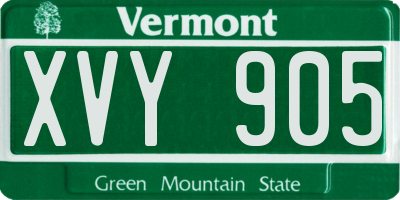 VT license plate XVY905