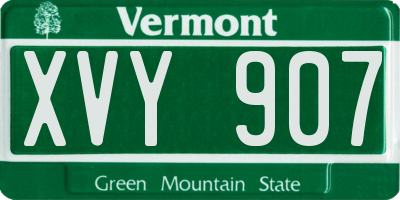 VT license plate XVY907