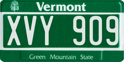 VT license plate XVY909