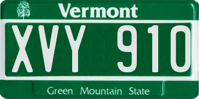 VT license plate XVY910