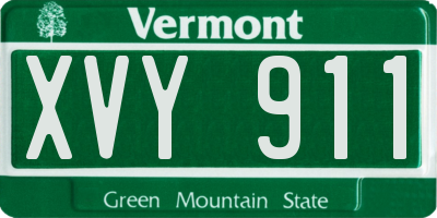 VT license plate XVY911