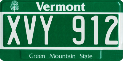 VT license plate XVY912