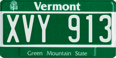 VT license plate XVY913