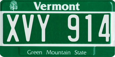 VT license plate XVY914
