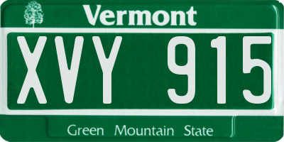 VT license plate XVY915