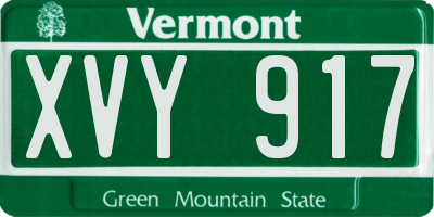 VT license plate XVY917
