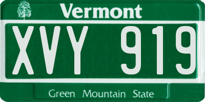 VT license plate XVY919