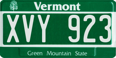 VT license plate XVY923