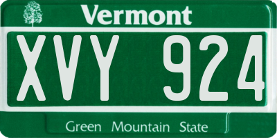 VT license plate XVY924