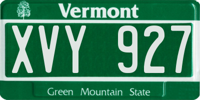 VT license plate XVY927