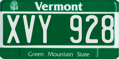 VT license plate XVY928