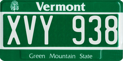 VT license plate XVY938