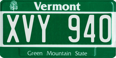 VT license plate XVY940