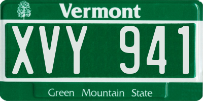 VT license plate XVY941