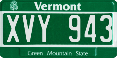 VT license plate XVY943