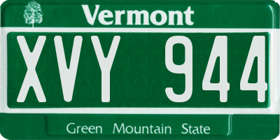 VT license plate XVY944