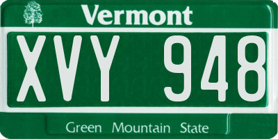 VT license plate XVY948