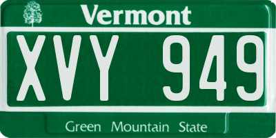VT license plate XVY949