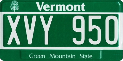 VT license plate XVY950