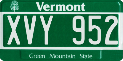 VT license plate XVY952