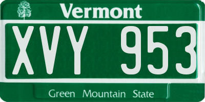 VT license plate XVY953