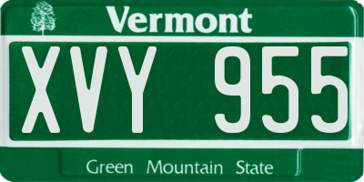 VT license plate XVY955