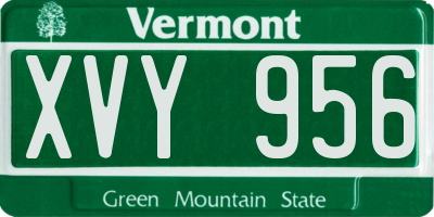 VT license plate XVY956