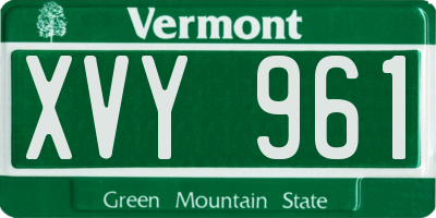 VT license plate XVY961