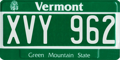 VT license plate XVY962