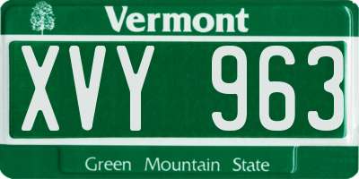 VT license plate XVY963